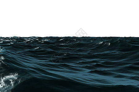 数字生成的粗蓝蓝色海洋计算机插图绘图波浪图片