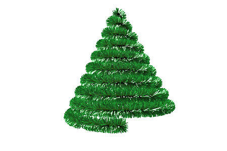 圣诞树的形状插图计算机装饰品螺旋绿色绘图背景图片