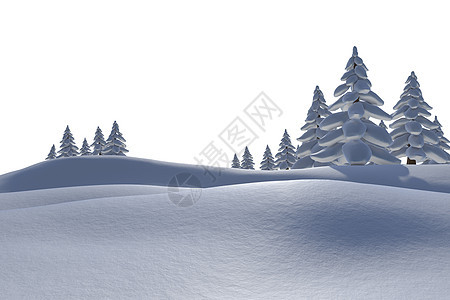 白雪的白雪风景 有fir树树木插图绘图计算机森林枞树环境图片