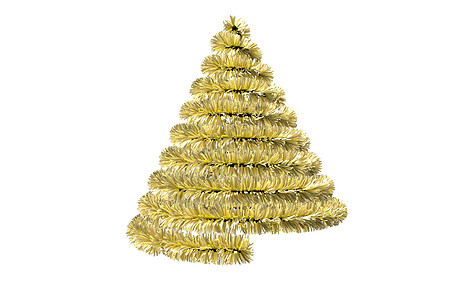 圣诞树的形状计算机螺旋装饰品插图绘图金子背景图片