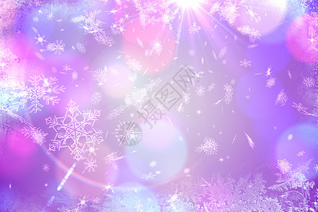 紫色雪花片图案设计绘图计算机雪花粉色水晶插图图片