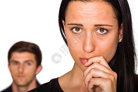 双方在争吵后不说话女性纷争离婚休闲烦恼争议男朋友女士烦躁女朋友图片