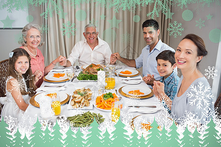 餐桌上大家族肖像综合图像的合成图象图片