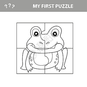 儿童教育纸游戏 青蛙 用部件来创造形象孩子们贴花乐趣工作婴儿沼泽剪刀谜语孩子幼儿园图片