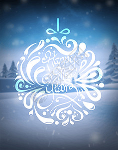 冰雪背景的新年快乐矢量主题背景图片