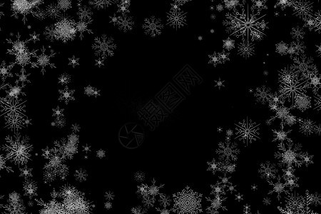 黑色白雪花设计背景图片