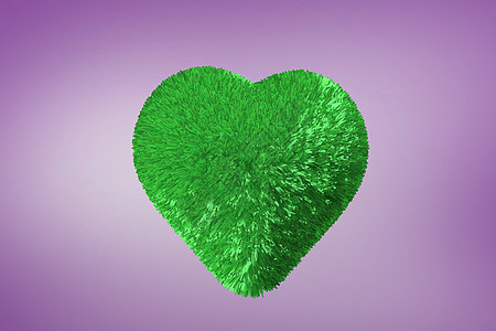 粉红背景的深绿色心脏紫色计算机情人插图绘图背景图片