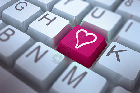 valentines日光图的复合图像键盘数字情人粉色绘图技术电子钥匙计算机背景图片