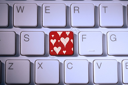 valentines日光图的复合图像数字红色情人键盘技术电子计算机绘图钥匙背景图片