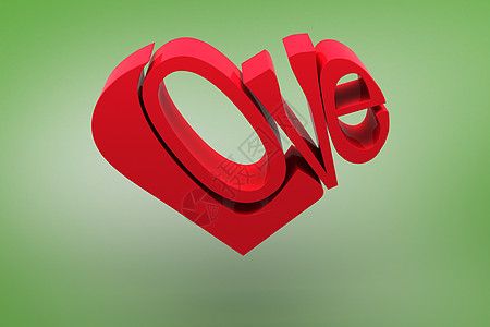 爱心的复合形象情人计算机绘图绿色插图背景图片