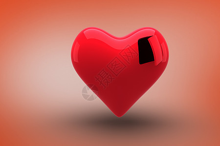开着门的心脏综合图像开幕式插图情人橙子绘图计算机浪漫背景图片