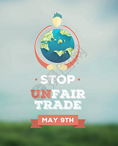 世界贸易组织公平贸易日活动矢量图形主题中性概念手感背景