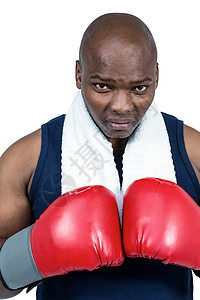 配备手套的健身拳手拳击竞技体质黑色福祉护理训练运动服运动员男性调子图片