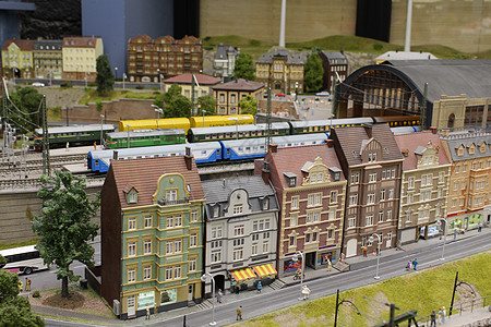 城市模型小型的玩具城 非常美丽模型微缩建筑学街道火车旅游村庄城市数字宏观背景
