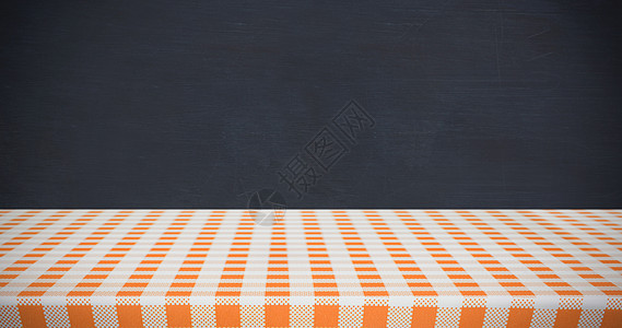 橙色和白色桌布的复合图像准备食物环境橙子野餐黑板背景图片