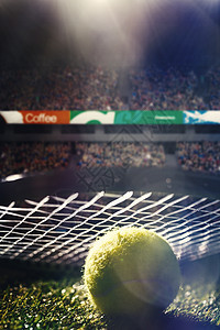 网球和球的近距离拍打图片