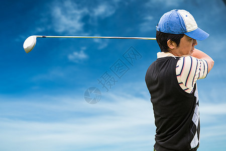 重点男子打高尔夫球蓝色竞赛运动运动员爱好娱乐绘图闲暇高尔夫球服高尔夫图片