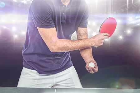 运动员打网球的中间部分综合图象台式网球乒乓球游戏聚光灯闲暇世界专注球拍反手竞赛计算机图片