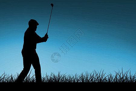 高尔夫球手击球的复合图像计算机高尔夫球服专注娱乐运动高尔夫爱好闲暇运动员活力图片