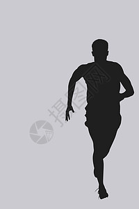 在白色背景下运行的合身人的复合图像Name专注竞技肌肉色卡灰色身体男人男性竞赛图层图片
