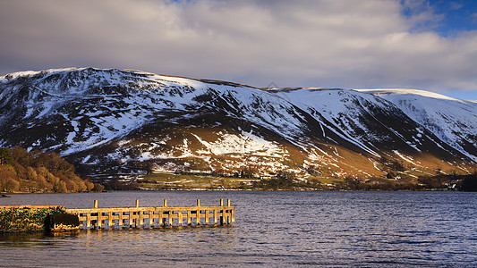 Ullswater 码头风景阶段乡村湖区着陆蓝色英语场景天空白色图片