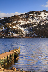 Ullswater 码头天空阶段着陆风景湖区蓝色英语农村图片