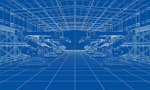 具有工业机器人操纵器的工厂商业智力衣架仓库货架技术电脑生产力学机械图片