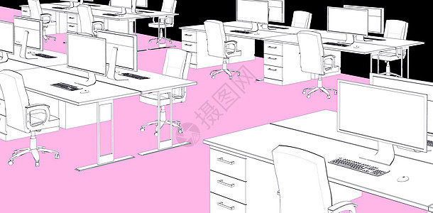 开放空间绘画的复合图像色卡桌子白色黑色键盘屏幕老鼠椅子电子色样图片