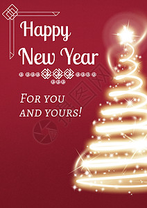 圣诞树背景设计新年贺词图片