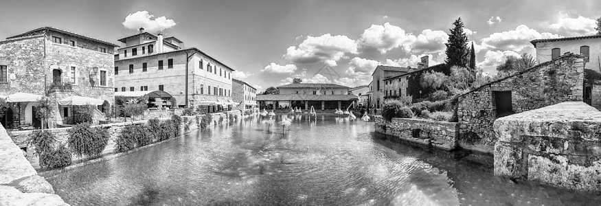 意大利镇中世纪热浴池健康温泉村庄建筑农村建筑学房子弹簧游泳石头图片