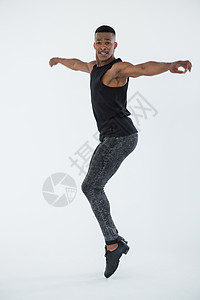 舞蹈表演舞蹈的肖像专注舞蹈家生活快乐平衡现实姿势文化胡须男性图片