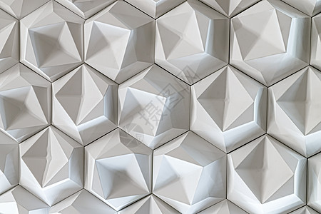 作为抽象组合物的浅灰褐色塑料碎片木板建筑学风格材料装饰硬木墙纸马赛克镶板六边形图片