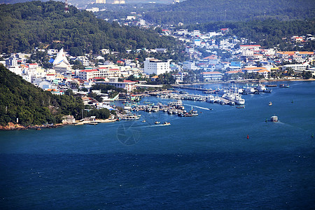 越南度假海岸空中观察 Phu Quoc海景天空酒店气候快艇旅行建筑海岸线方式假期图片