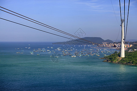 越南海上一组船只的空中观察 Phu Quoc摄影天空汽艇旅游假期港口海岸线方式水湾交通图片