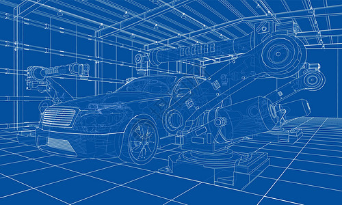 机动车组装 韦克托制造业生产商业运输蓝图机器电脑机器人自动化发动机图片