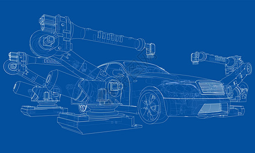 机动车组装 韦克托运输生产工厂自动化机器蓝图植物草图力量机械图片