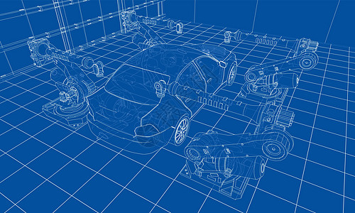 机动车组装 韦克托机械技术工厂设备科学草图制造业手臂自动化输送带图片