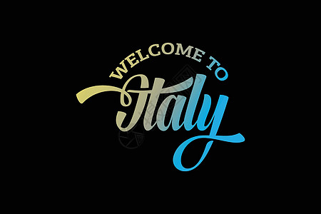 欢迎来到意大利文字文本创意字体设计插图 欢迎签名图片