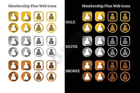 会员计划 web 图标设计在金银和铜牌年度网络资格金子博客金级品牌商业家庭黄金图片