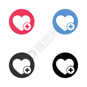 带有加号的收藏夹图标 最喜欢的 iconheart 添加加号商业互联网黑色插图标签标识红色夹子圆形白色图片