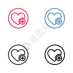 带有加号的收藏夹图标 最喜欢的 iconheart 添加加号商业网站白色标识主页互联网艺术圆形标签插图图片