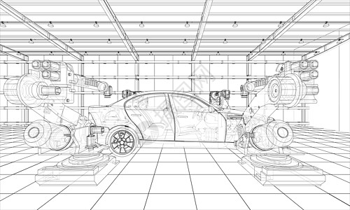 机动车组装 韦克托机器设备技术力学蓝图工程手臂机器人汽车运输图片