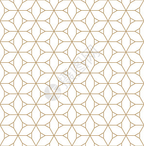 无缝日式金色 Kumiko 风格网格激光窗户白色棕色工艺传统格子装饰品织物图片