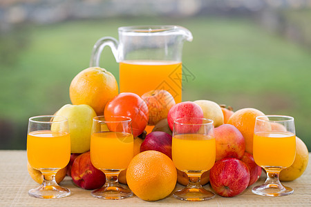 橙汁花园餐巾香蕉橙子蔬菜早餐果汁奇异果叶子柿子图片