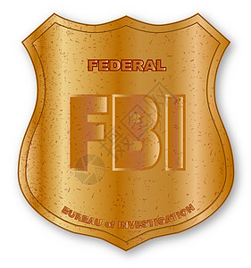 FBI 保护盾牌徽章外勤代理人黄铜法律身份绘画艺术金属权威插图图片