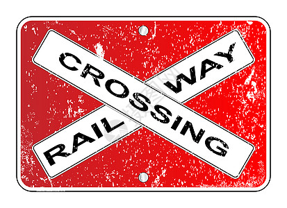 跨铁路交叉标志插图艺术艺术品穿越绘画盎司红色火车图片