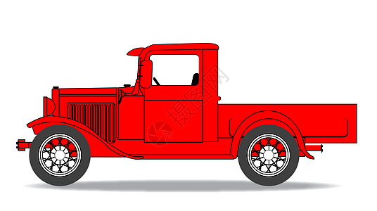 早期接货卡车古董艺术品发动机车辆插图艺术汽车绘画图片