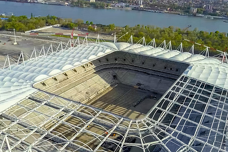 体育场的建设 新体育场 体育设施足球杯子蓝色工地起重机金属结构商业世界发电机图片