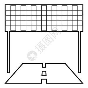 完成和道路线赛道成功概念完成图标轮廓黑色矢量插图平面样式图像图片