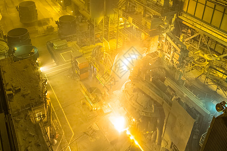 电弧炉 钢熔厂爆破辉光液体铸造建筑金属工厂平炉生产钢厂图片